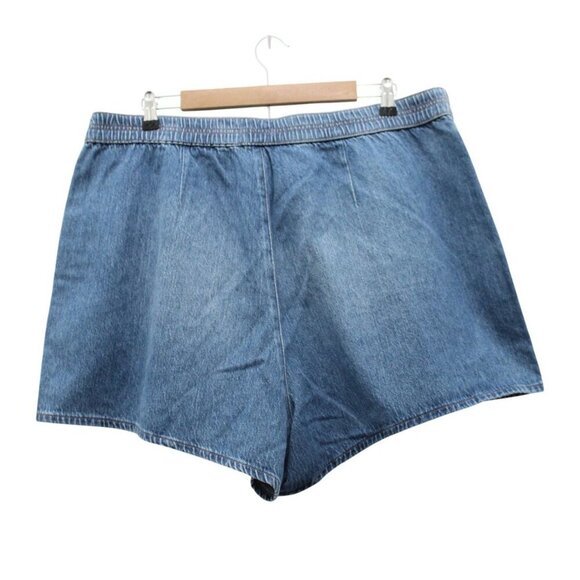 NWT Express Denim Shorts XL Super High Rise Pleated Elastic Waist Preppy 90s Mom - Picture 10 of 15